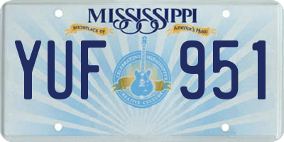 MS license plate YUF951