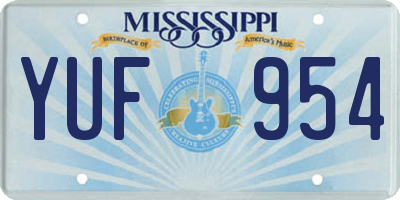 MS license plate YUF954