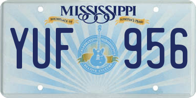 MS license plate YUF956