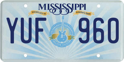 MS license plate YUF960