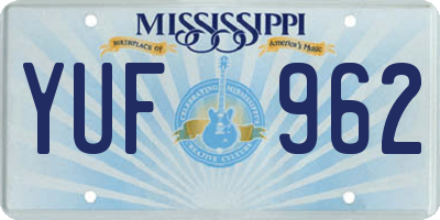 MS license plate YUF962