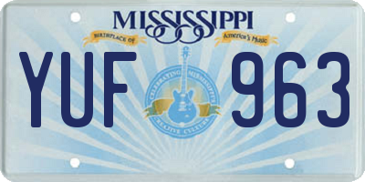 MS license plate YUF963