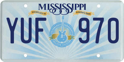 MS license plate YUF970
