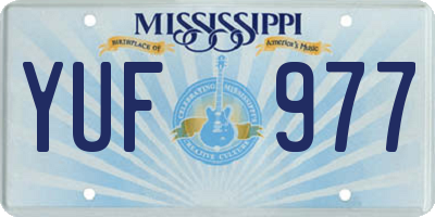 MS license plate YUF977