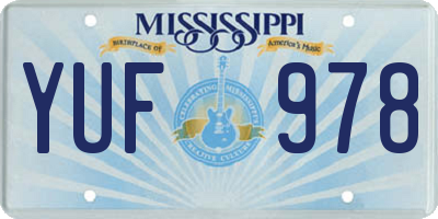 MS license plate YUF978