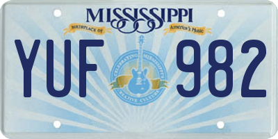 MS license plate YUF982