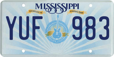 MS license plate YUF983