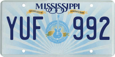 MS license plate YUF992
