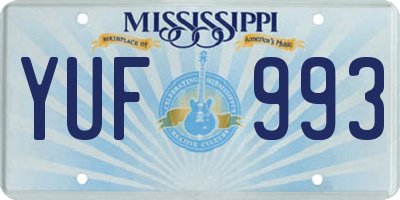 MS license plate YUF993