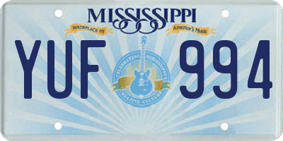 MS license plate YUF994
