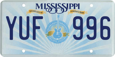 MS license plate YUF996