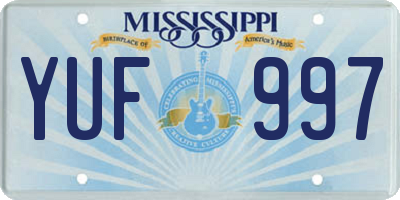 MS license plate YUF997
