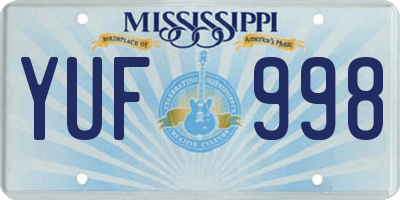 MS license plate YUF998