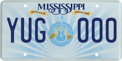 MS license plate YUG000