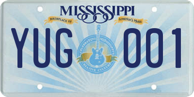 MS license plate YUG001
