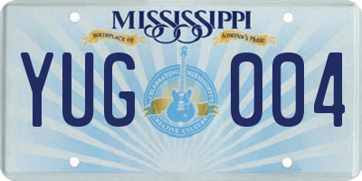 MS license plate YUG004