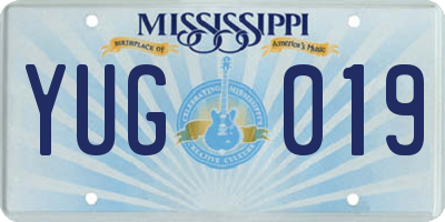 MS license plate YUG019