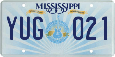 MS license plate YUG021