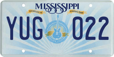 MS license plate YUG022