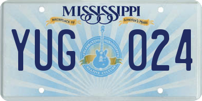 MS license plate YUG024
