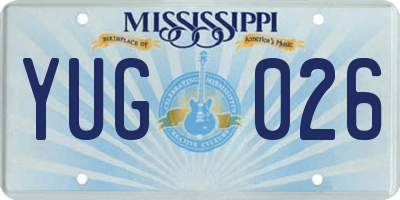 MS license plate YUG026