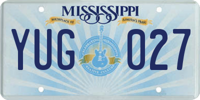 MS license plate YUG027
