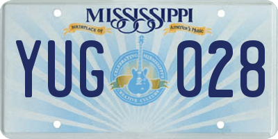 MS license plate YUG028