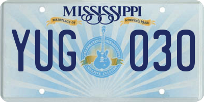 MS license plate YUG030