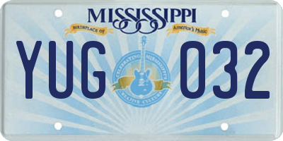 MS license plate YUG032