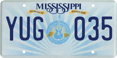 MS license plate YUG035