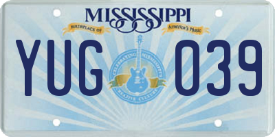 MS license plate YUG039
