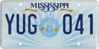 MS license plate YUG041