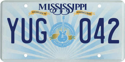 MS license plate YUG042