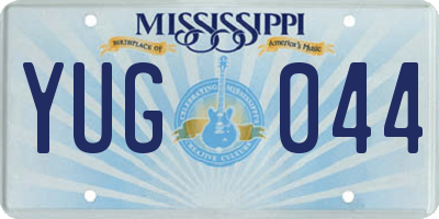 MS license plate YUG044