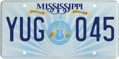 MS license plate YUG045