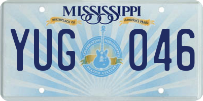 MS license plate YUG046