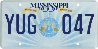 MS license plate YUG047