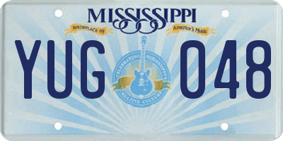 MS license plate YUG048