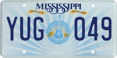 MS license plate YUG049