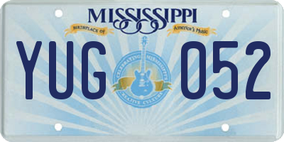 MS license plate YUG052