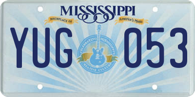 MS license plate YUG053