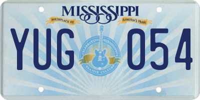 MS license plate YUG054
