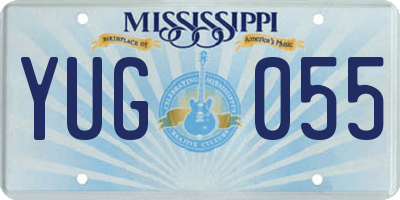 MS license plate YUG055