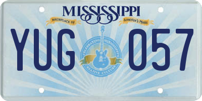 MS license plate YUG057