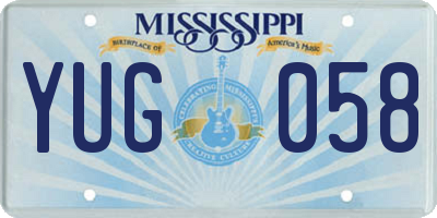 MS license plate YUG058
