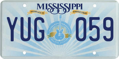 MS license plate YUG059