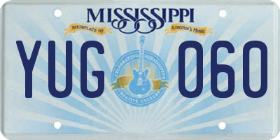 MS license plate YUG060
