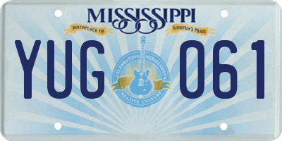 MS license plate YUG061