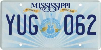 MS license plate YUG062