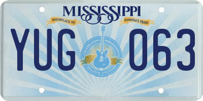 MS license plate YUG063